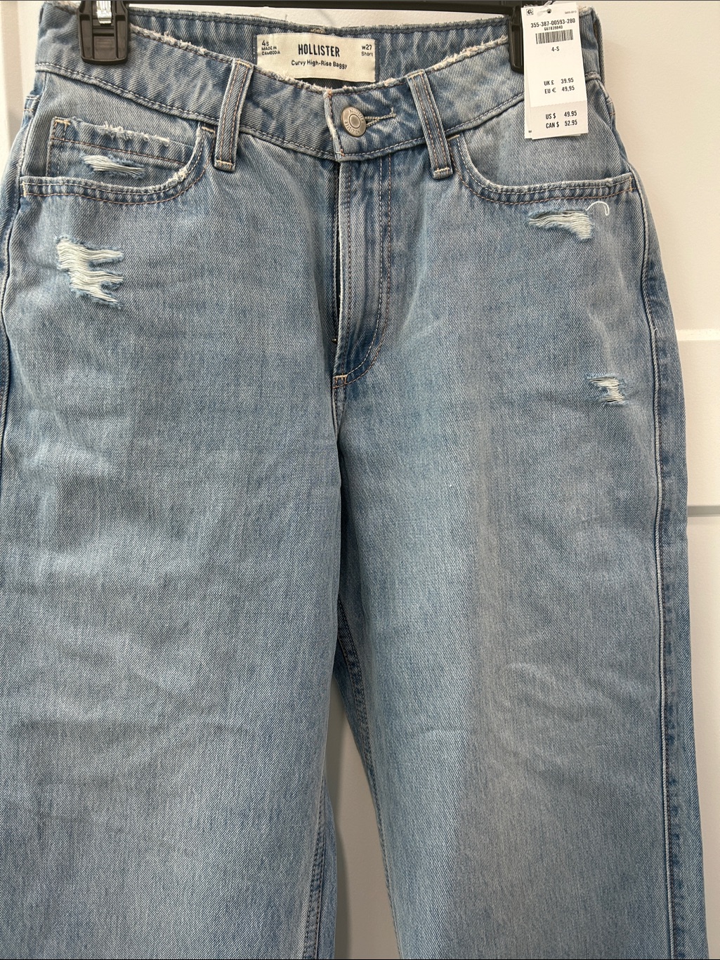 Hollister Light Blue Distressed Jeans